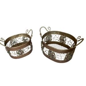Christmas Copper Nestling Baskets with Bells